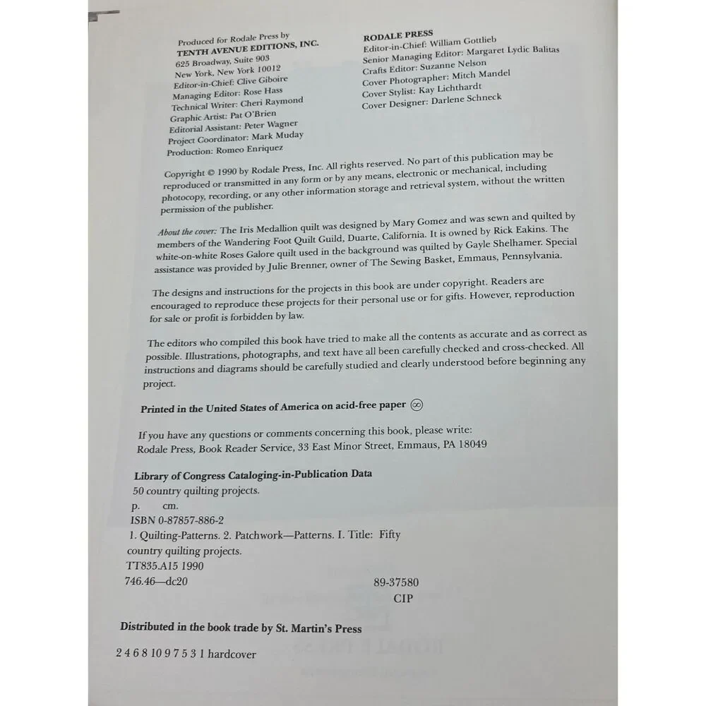 Fifty Country Quilting Projects by Margit Echols (1990, Hardcover)